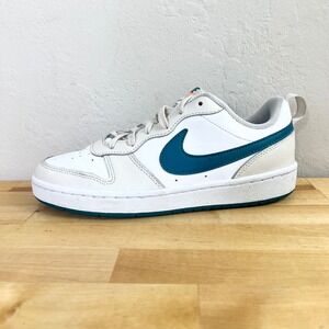 Nike Court Borough Low 2 White Teal Orange Youth Sneakers BQ5448-017 Size 5.5Y